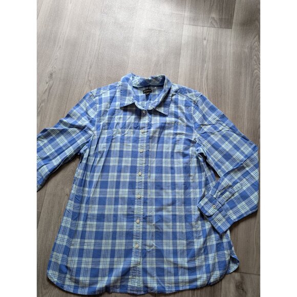 Talbots Womens Blue & Green Plaid Button-Down Long Sleeve Shirt Size L - Picture 4 of 7